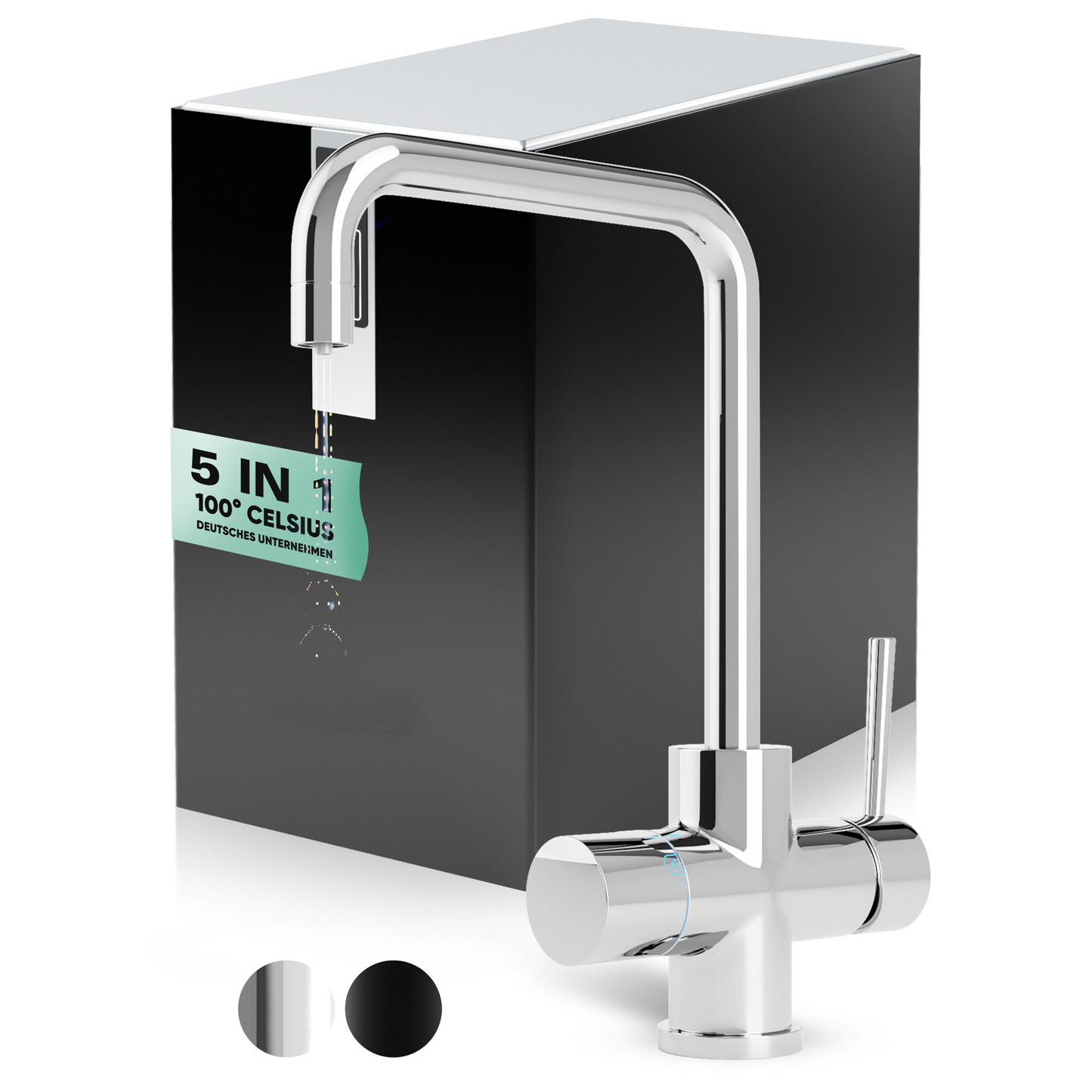 Diamond Black & White mit 5 Wege Armatur nach Ihrer Wahl! Tafelwasseranlage Sprudelfunktion!